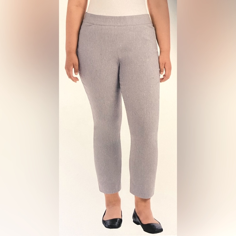 HILARY RADLEY GRAY MID RISE BUILT-IN TUMMY CONTROL PANEL SLIM LEG PANT 🌟NWT🌟